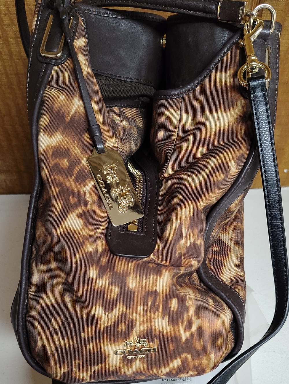 COACH Brown Leopard-Print Shoulder Bag